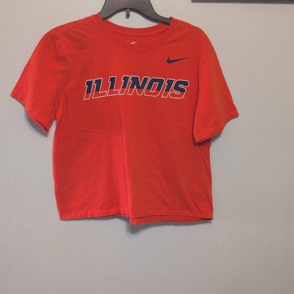 Nike size L Orange Athletic Cut Illinois Fighting Illinois Tshirt